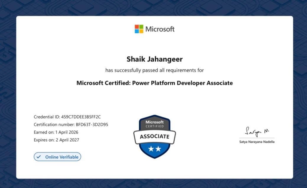 PL-400: Microsoft Power Platform Developer Associate certificate